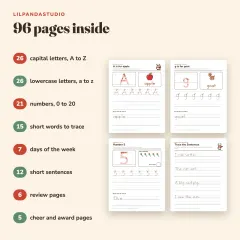Little Panda's Handwriting Practice: Letters and Numbers: what’s inside