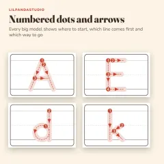 Little Panda's Handwriting Practice: Letters and Numbers: dots and arrows