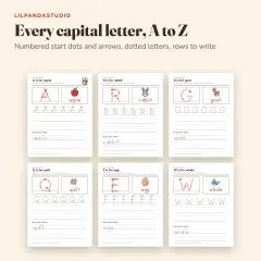 Little Panda's Handwriting Practice: Letters and Numbers: capitals