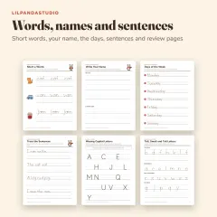 Little Panda's Handwriting Practice: Letters and Numbers: words