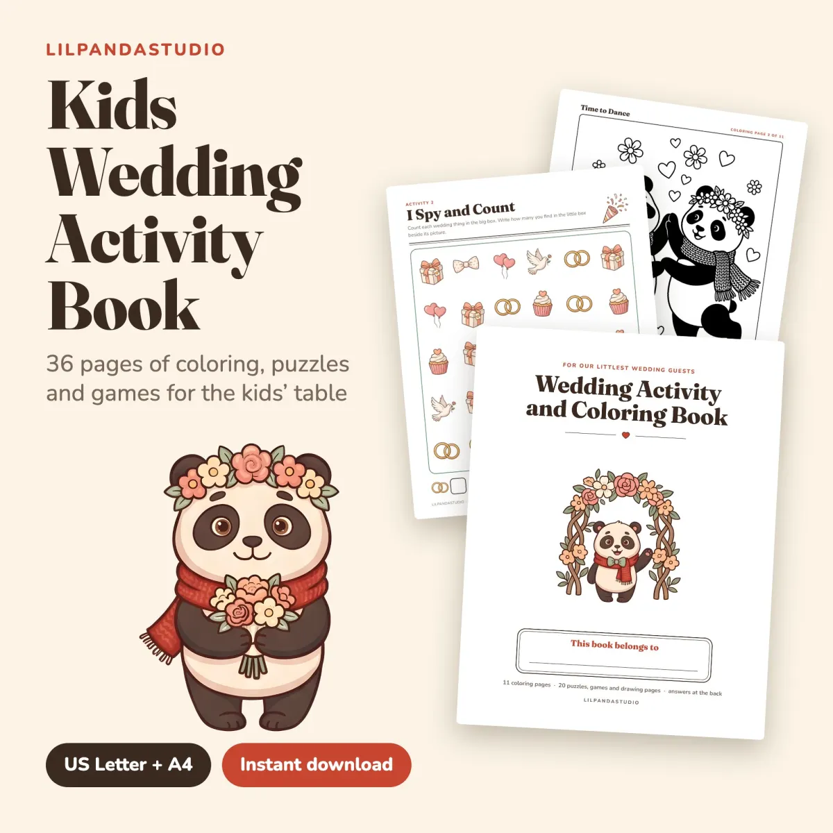 Kids Wedding Activity and Coloring Book: cover