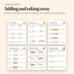 Little Panda's Kindergarten Math Workbook: add take