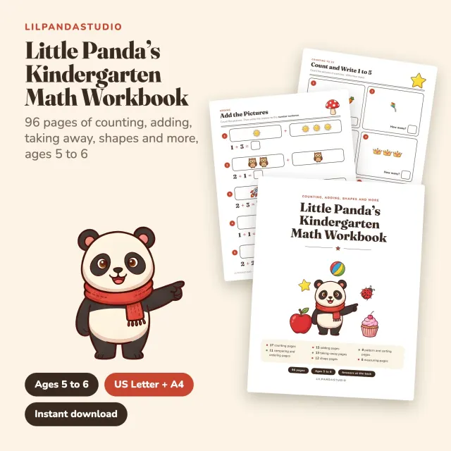 Little Panda's Kindergarten Math Workbook cover