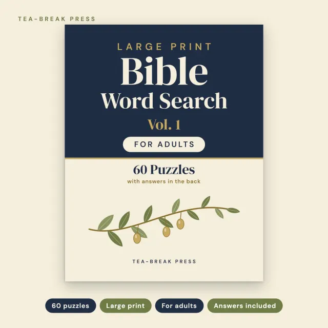Large Print Bible Word Search, Vol. 1: 60 Puzzles for Adults cover