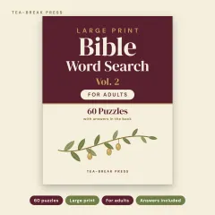 Large Print Bible Word Search, Vol. 2: 60 Puzzles for Adults: front cover