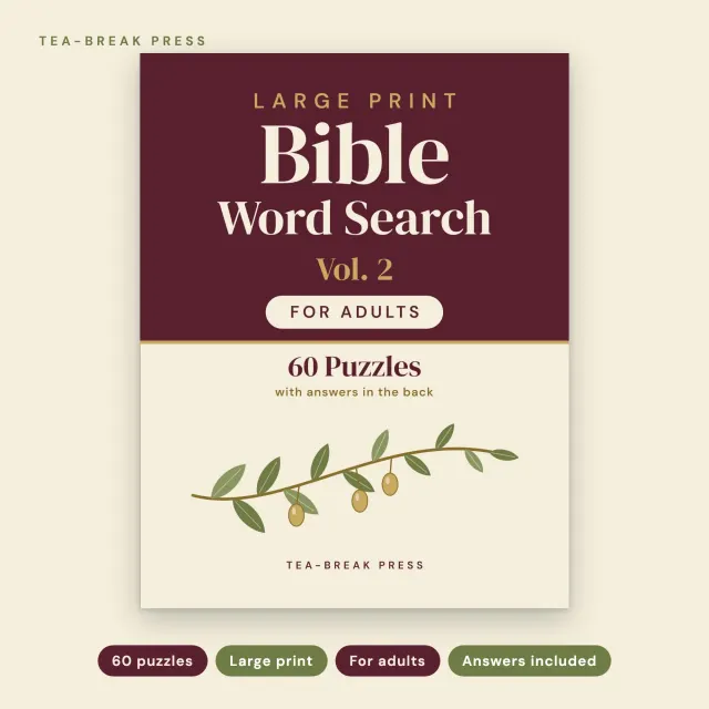 Large Print Bible Word Search, Vol. 2: 60 Puzzles for Adults cover