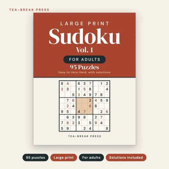 Large Print Sudoku, Vol. 1: 95 Easy to Very Hard Puzzles for Adults cover