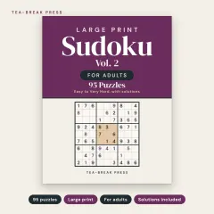Large Print Sudoku, Vol. 2: 95 Easy to Very Hard Puzzles for Adults: front cover