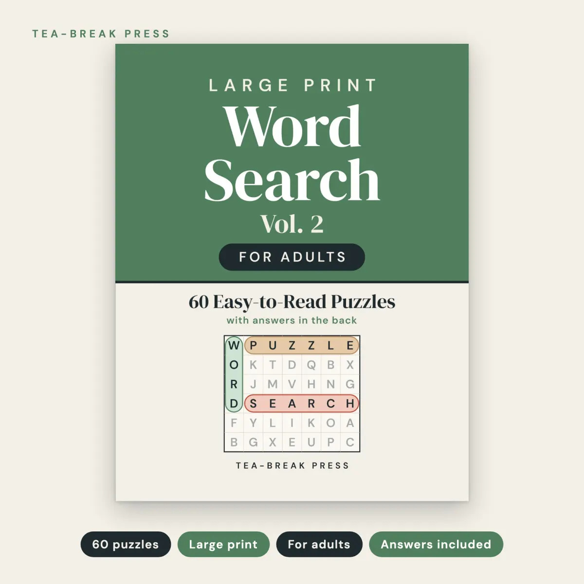 Large Print Word Search, Vol. 2: 60 New Easy-to-Read Puzzles for Adults: front cover