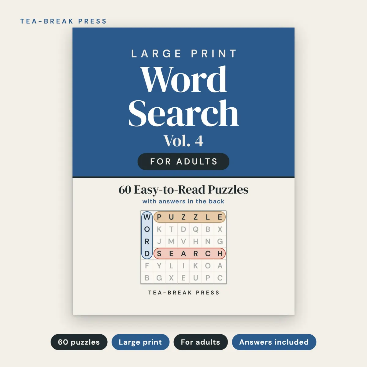 Large Print Word Search, Vol. 4: 60 New Easy-to-Read Puzzles for Adults: front cover