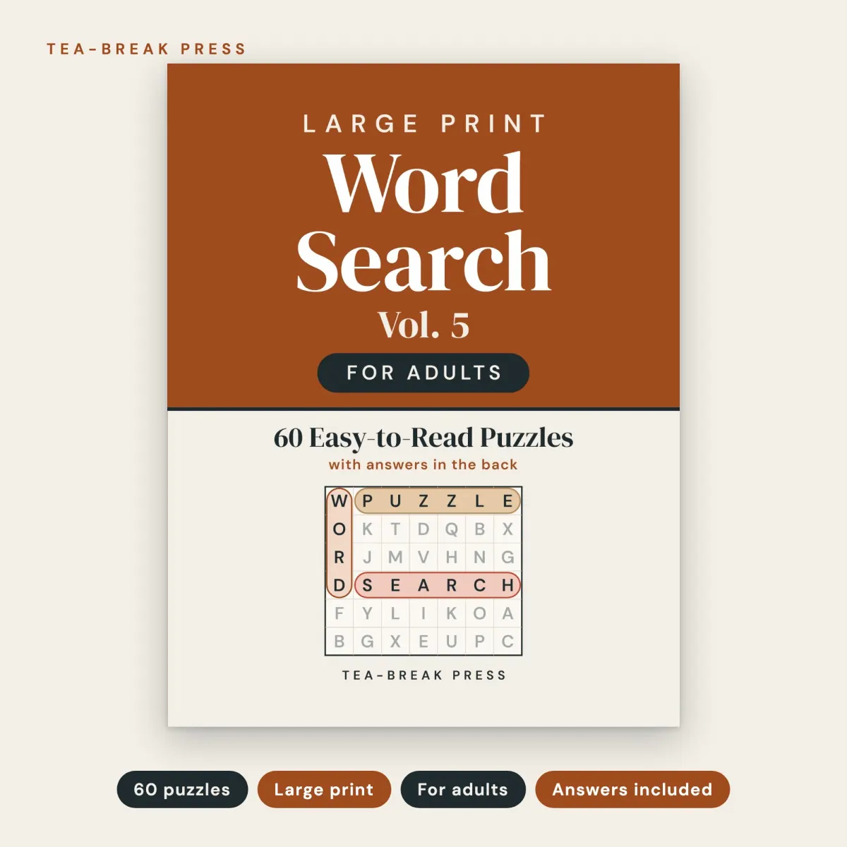 Large Print Word Search, Vol. 5: 60 New Easy-to-Read Puzzles for Adults: front cover
