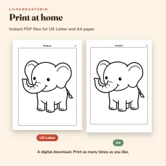 Little Panda's Animal Coloring Book: 50 Big Pictures to Color for Kids Ages 3 to 8: pdf edition