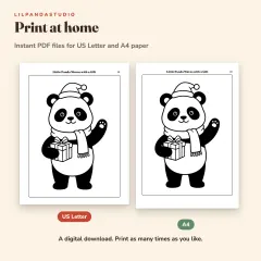 Little Panda's Christmas Coloring Book: 40 Big Pictures to Color for Kids Ages 3 to 8: pdf edition