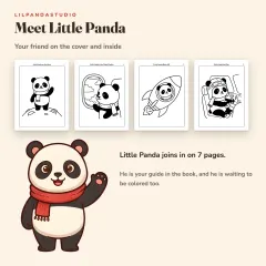 Little Panda's Things That Go Coloring Book: 40 Big Pictures to Color for Kids Ages 3 to 8: little panda