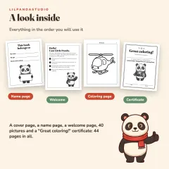 Little Panda's Things That Go Coloring Book: 40 Big Pictures to Color for Kids Ages 3 to 8: look inside