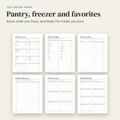 Meal Planner and Grocery List Set: inventories