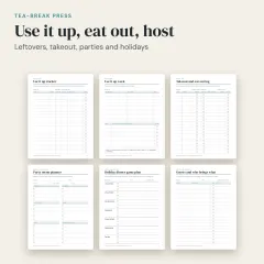 Meal Planner and Grocery List Set: more pages