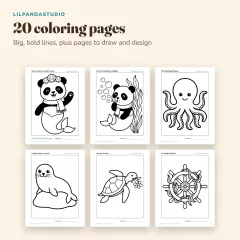 Little Panda's Mermaids Activity Book: coloring pages