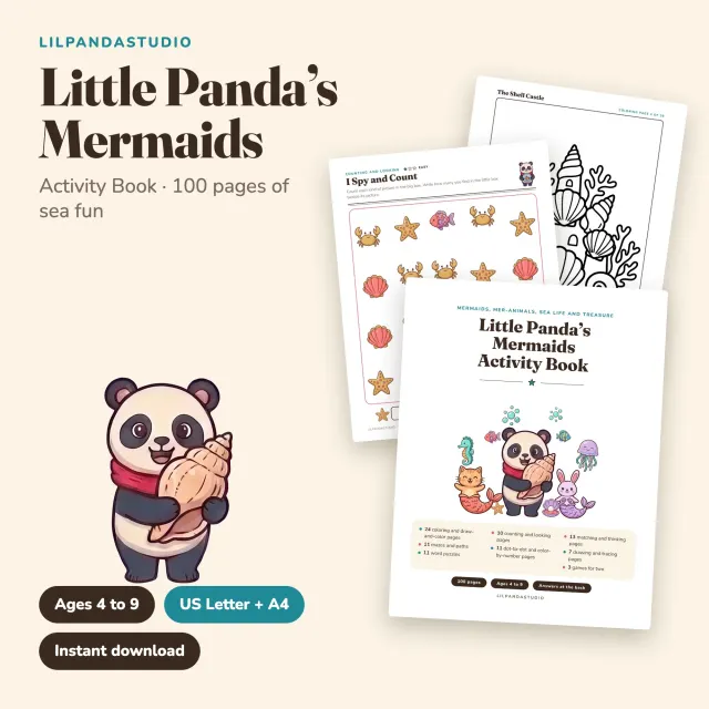 Little Panda's Mermaids Activity Book cover