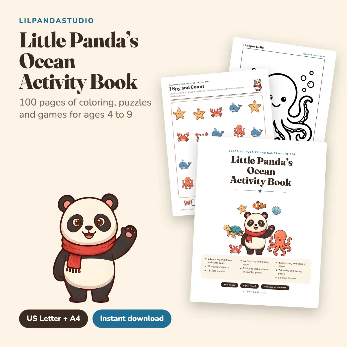Little Panda's Ocean Activity Book: cover
