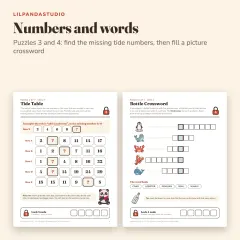 Little Panda’s Sunken Ship Escape Room: tides and crossword