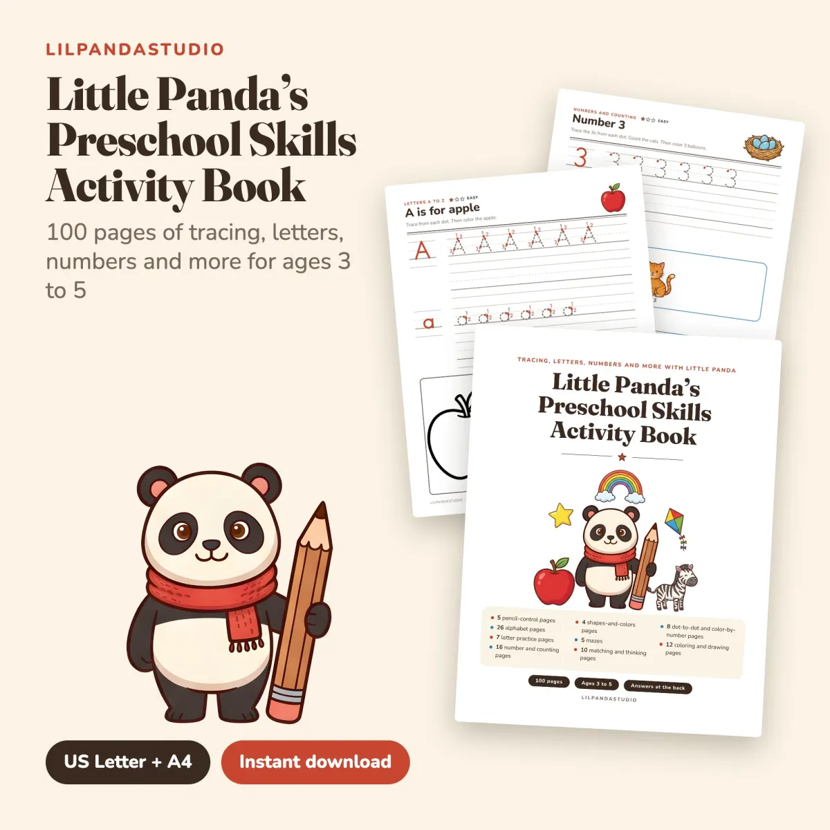 Little Panda's Preschool Skills Activity Book: cover