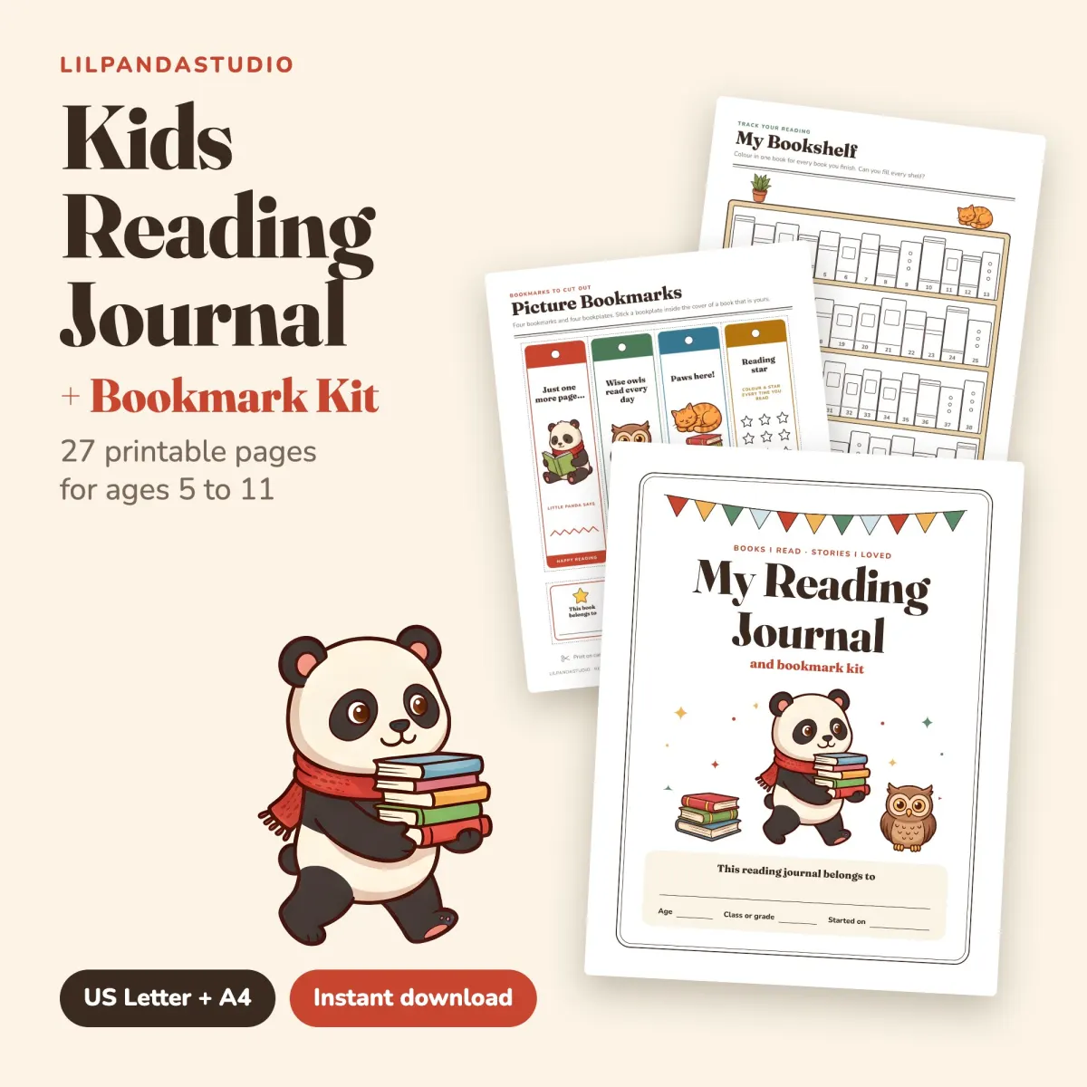 Kids Reading Journal and Bookmark Kit: cover