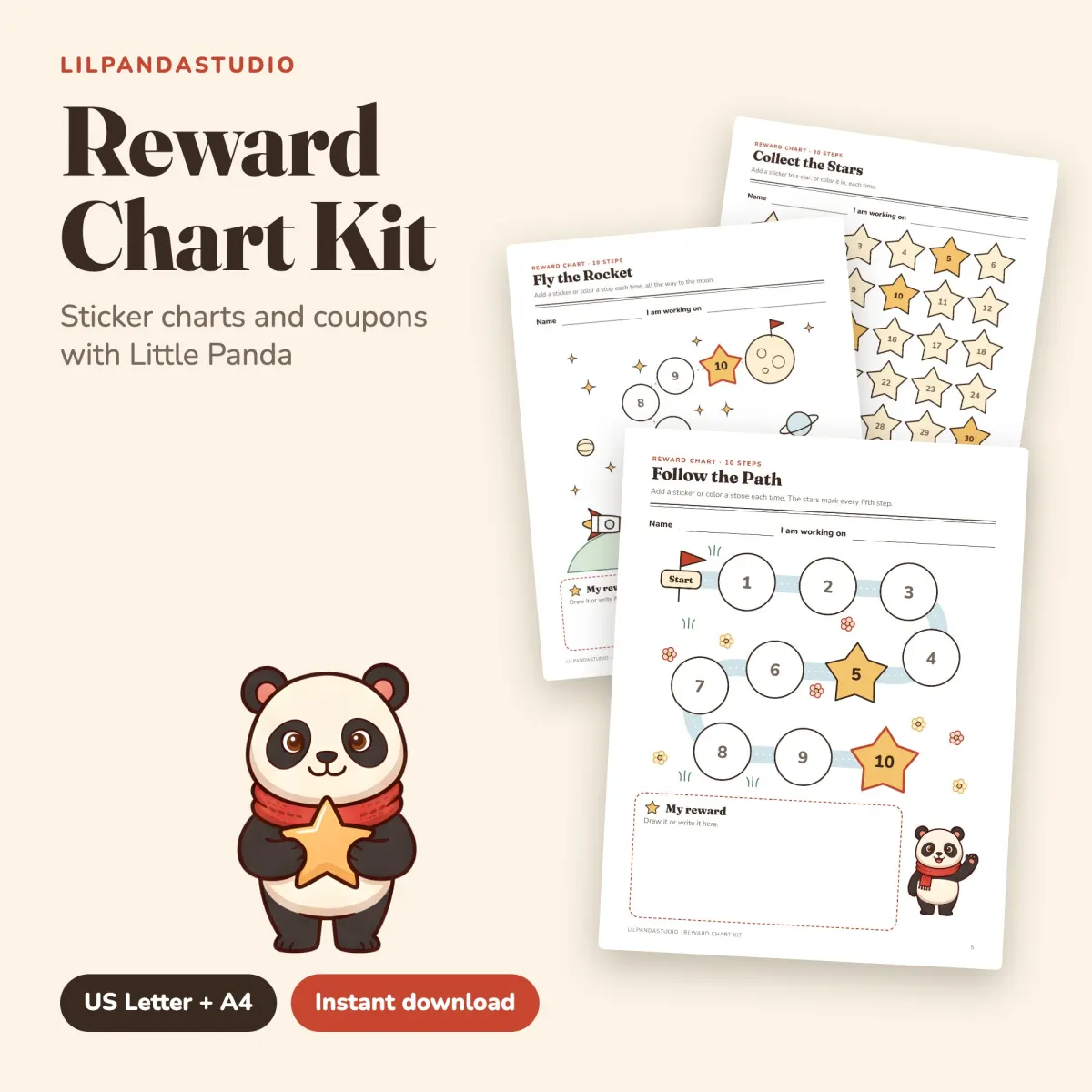 Reward Chart Kit with Little Panda: cover
