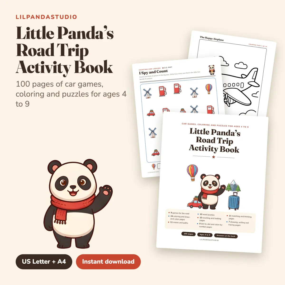 Little Panda's Road Trip Activity Book: cover