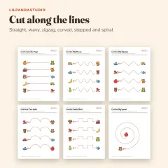 Little Panda's Scissor Skills Activity Book: lines