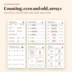 Little Panda's Second Grade Math Workbook: counting arrays