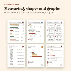 Little Panda's Second Grade Math Workbook: measure shapes graphs