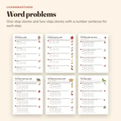 Little Panda's Second Grade Math Workbook: words