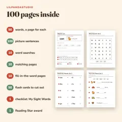 Little Panda's Sight Words Workbook: First 50 Words: what’s inside