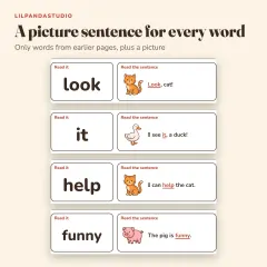 Little Panda's Sight Words Workbook: First 50 Words: picture sentences