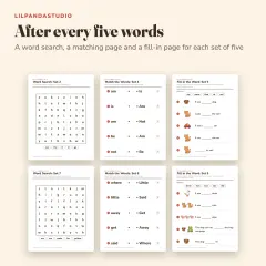 Little Panda's Sight Words Workbook: First 50 Words: review pages