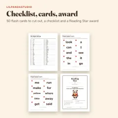 Little Panda's Sight Words Workbook: First 50 Words: checklist cards