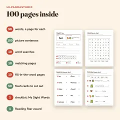 Little Panda's Sight Words Workbook 2: The Next 50 Words: what’s inside