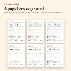 Little Panda's Sight Words Workbook 2: The Next 50 Words: word pages