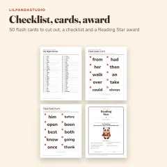 Little Panda's Sight Words Workbook 2: The Next 50 Words: checklist cards