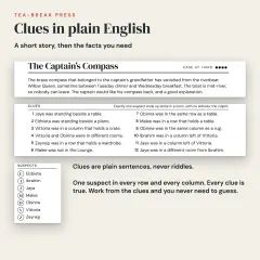 Sleuthoku Crime Mystery, Vol. 1: 60 Logic Cases for Adults: clues