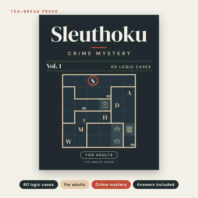 Sleuthoku Crime Mystery, Vol. 1: 60 Logic Cases for Adults cover