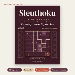 Sleuthoku Crime Mystery, Vol. 2: Country House Mysteries, 60 Logic Cases for Adults: front cover