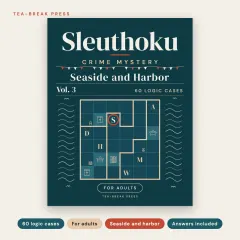 Sleuthoku Crime Mystery, Vol. 3: Seaside and Harbor, 60 Logic Cases for Adults: front cover