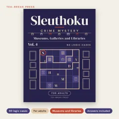 Sleuthoku Crime Mystery, Vol. 4: Museums, Galleries and Libraries, 60 Logic Cases for Adults: front cover