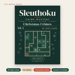 Sleuthoku Crime Mystery, Vol. 5: Christmas Crimes, 60 Logic Cases for Adults: front cover