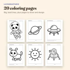 Little Panda's Space Activity Book: coloring pages