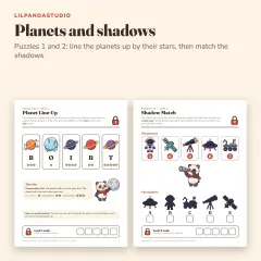 Little Panda’s Space Station Escape Room: lineup and shadows