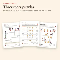 Little Panda’s Space Station Escape Room: log lights squares