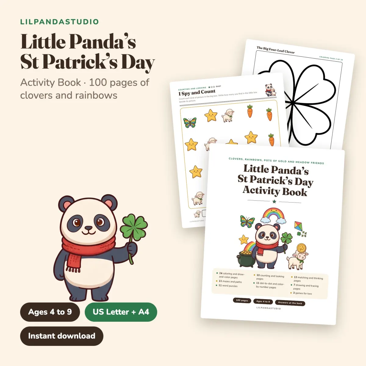 Little Panda's St Patrick's Day Activity Book: cover